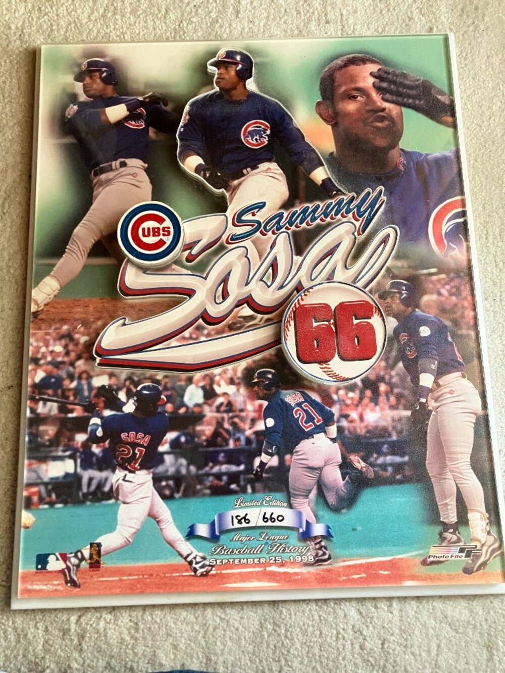Collectible: Chicago Cubs Sammy Sosa 66th Home Run Commemorative Plaque